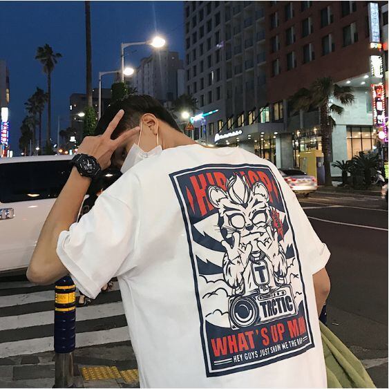 全2色 Tシャツ カットソー プリント カジュアル B系 半そで