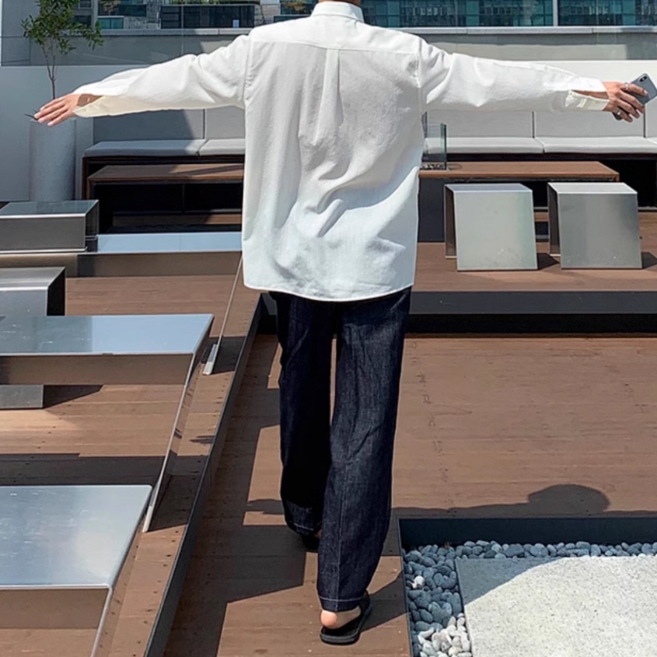 キレイめワイドレッグデニム　0657