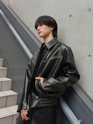 【ALUDE SELECT】4zip pocket pu leather jacket(2color)