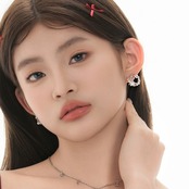 Ribbon snowbell pearl necklace【P006】