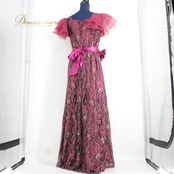 社交ダンス 衣装 スタンダード ドレス ワンピース パーティ衣装 女性用 レディース オールシーズン 紫 ICHIOKU イチオク 花柄 レース フリル パープル系 ダンスドレス 薔薇モチーフ フリル袖 伸縮性 おしゃれ 結婚式 二次会 発表会 大人用 鮮やか