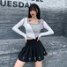 ✞✝✞ Tシャツ 大人女子☆ショートスリムフィットカラー♡ブラウス ロング コットン ストリート ステッチ ✞✝✞ ゴスロリ SM ミリ 甘ロリ クラロリ 和ロリ エレガント 黒ロリ 姫ロリ 華ロリ AA-AA51567098874