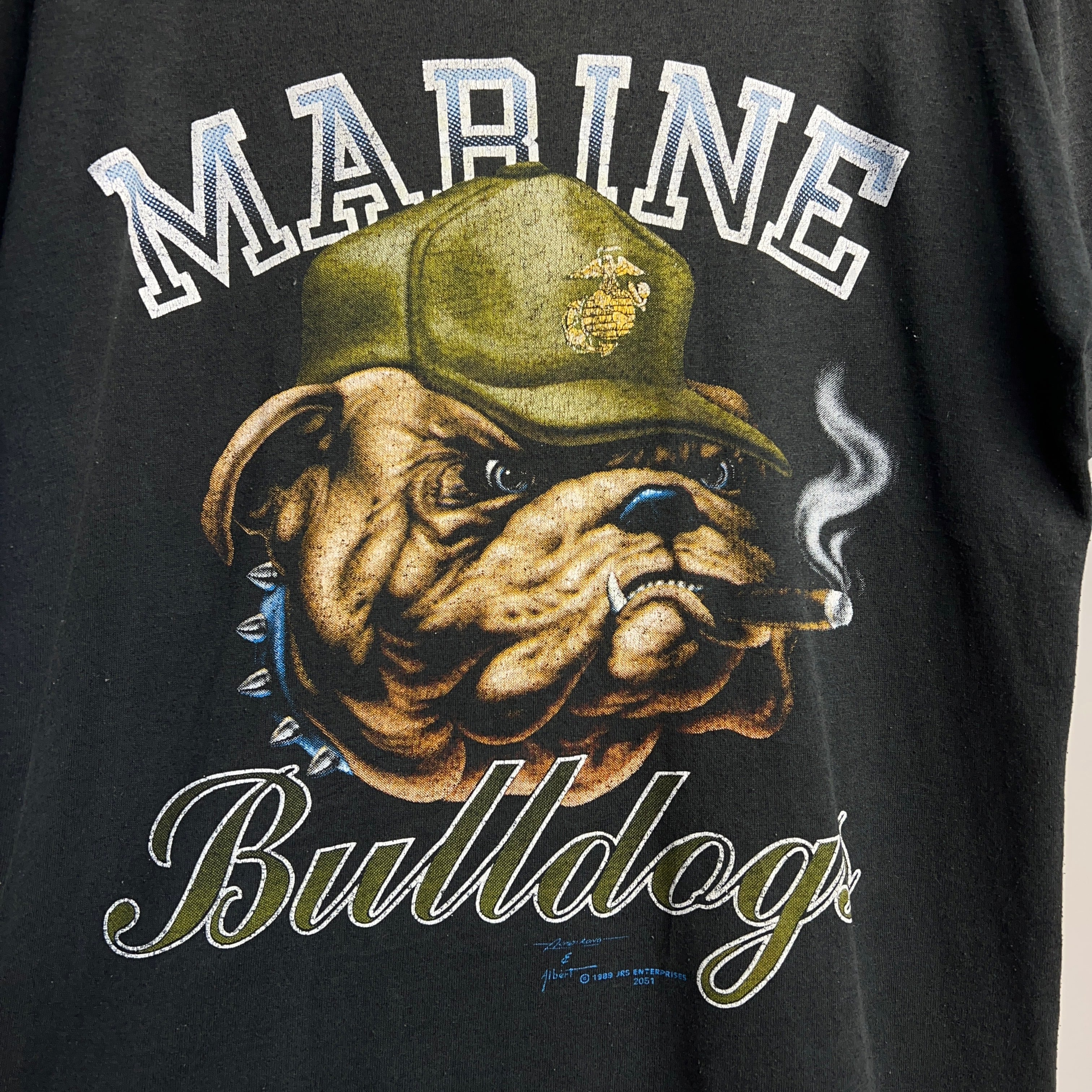 90's USMC ブルドッグ 犬 Tシャツ