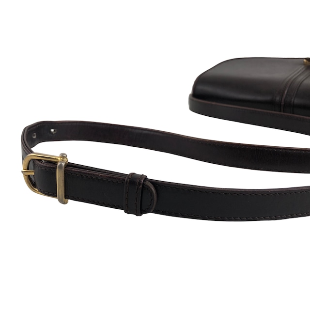 CELINE セリーヌ ショルダーバッグ ブラウン ロゴ レザー vintage ヴィンテージ オールド wj4pws