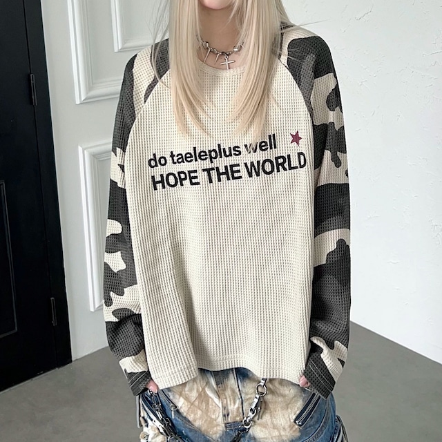カモフララグランサーマルロングスリーブTシャツ 1col R02542