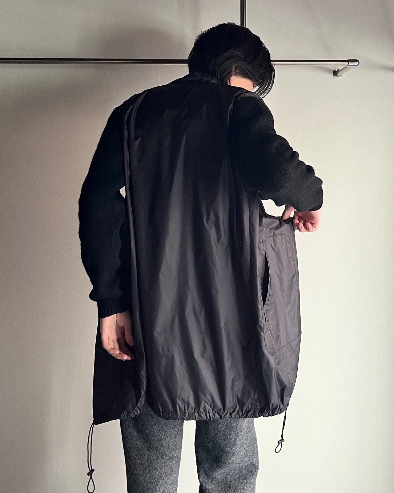 【3.1 Pillip Lim】long length nylon wool switching coat