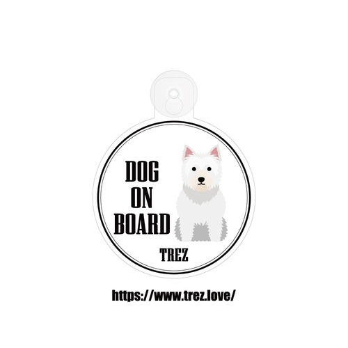 全8色 名前入り DOG ON BOARD ウエストハイランドホワイトテリア ポップアート 吸盤