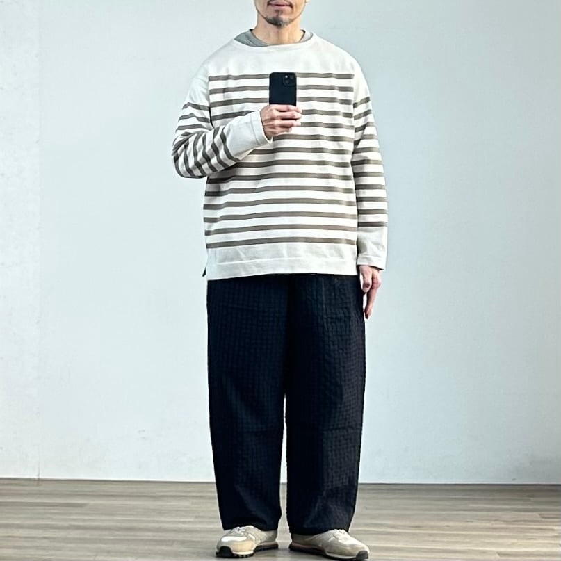 Ordinaryfits】BASQUE KNIT オーディナリーフィッツ パネルボーダー