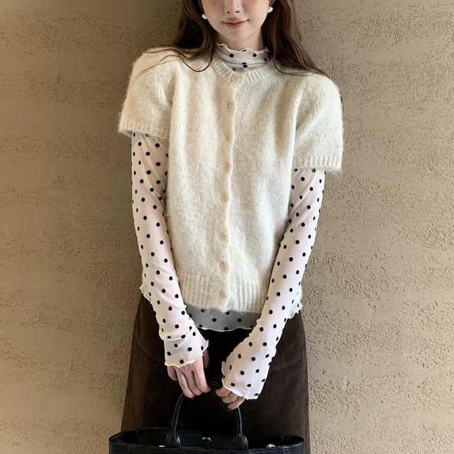 Short sleeve knit cardigan　B517