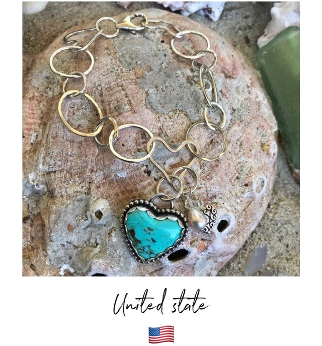 【Made in アメリカ】Turquoise heart bracelet