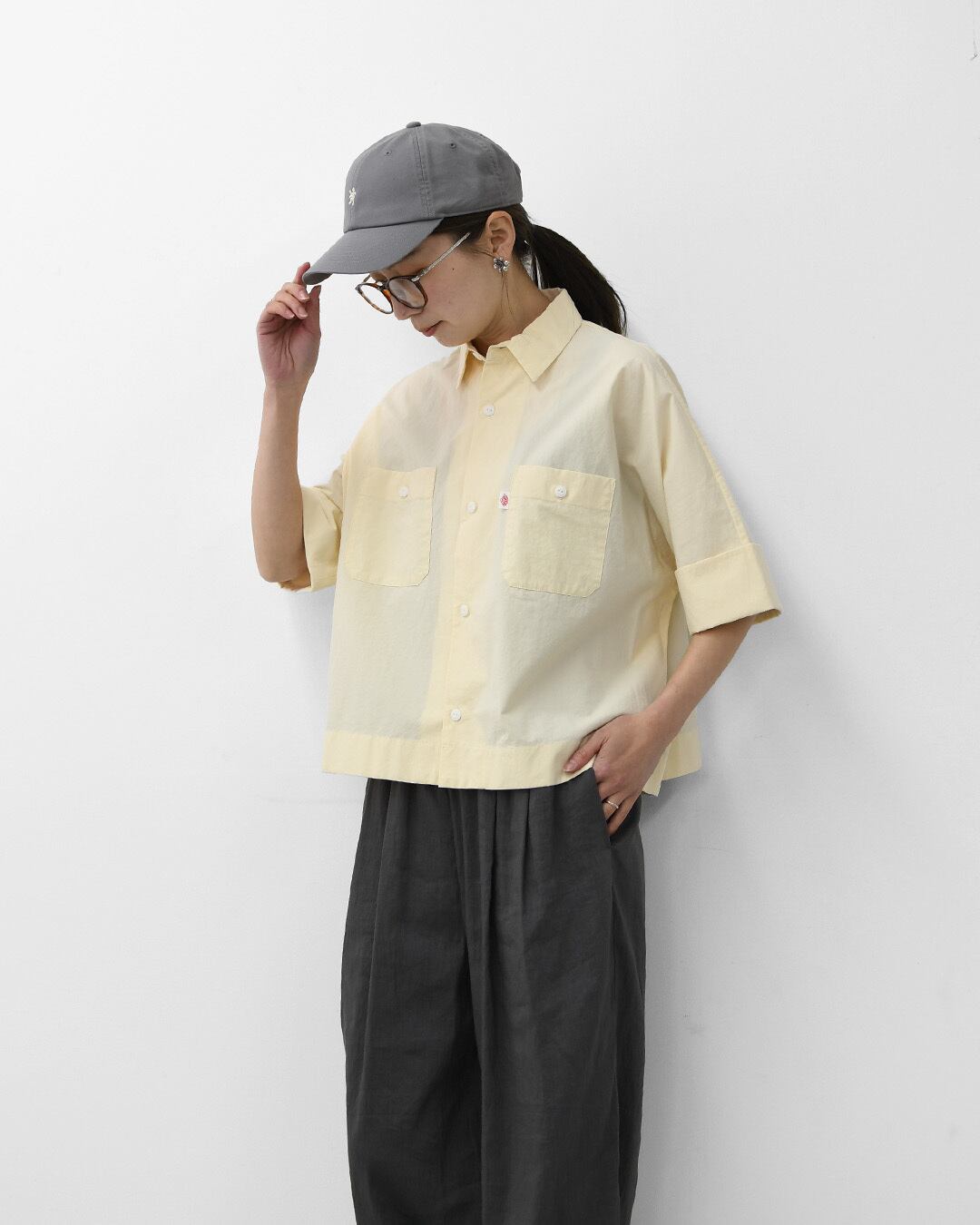DANTON ダントン ドルマン ショートスリーブ ワークシャツ DANTON [ダントン]W COTTON DOLMAN WORK SHIRT[DT-B0345SOD] ダブル