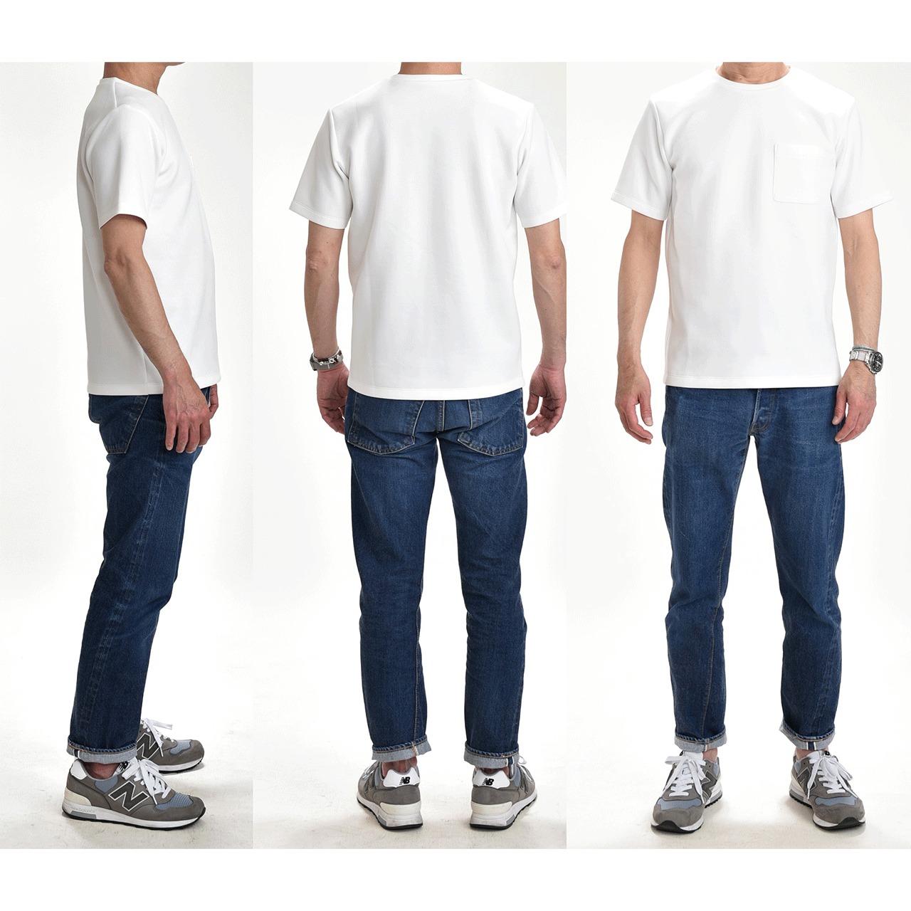 ハイブリッドウール ポケット付きTシャツ 21035 (薄手)白(Off ハイブリッドウール ポケット付きTシャツ 21035 (薄手)白(Off