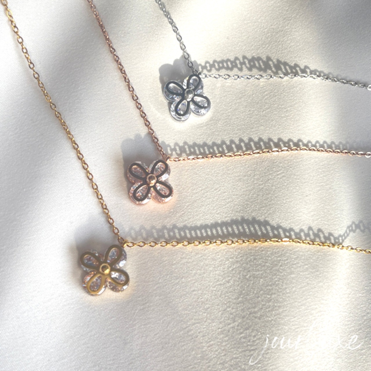 flower zirconia necklace #N1008