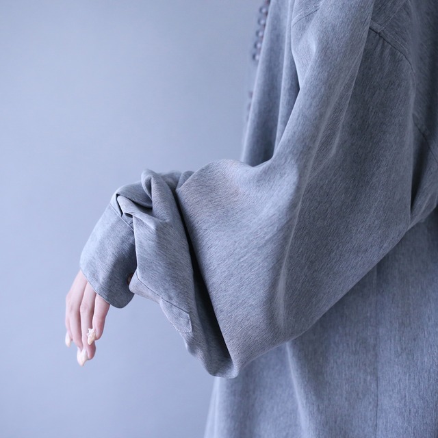 "刺繍" collar and fry-front design minimal mode loose shirt