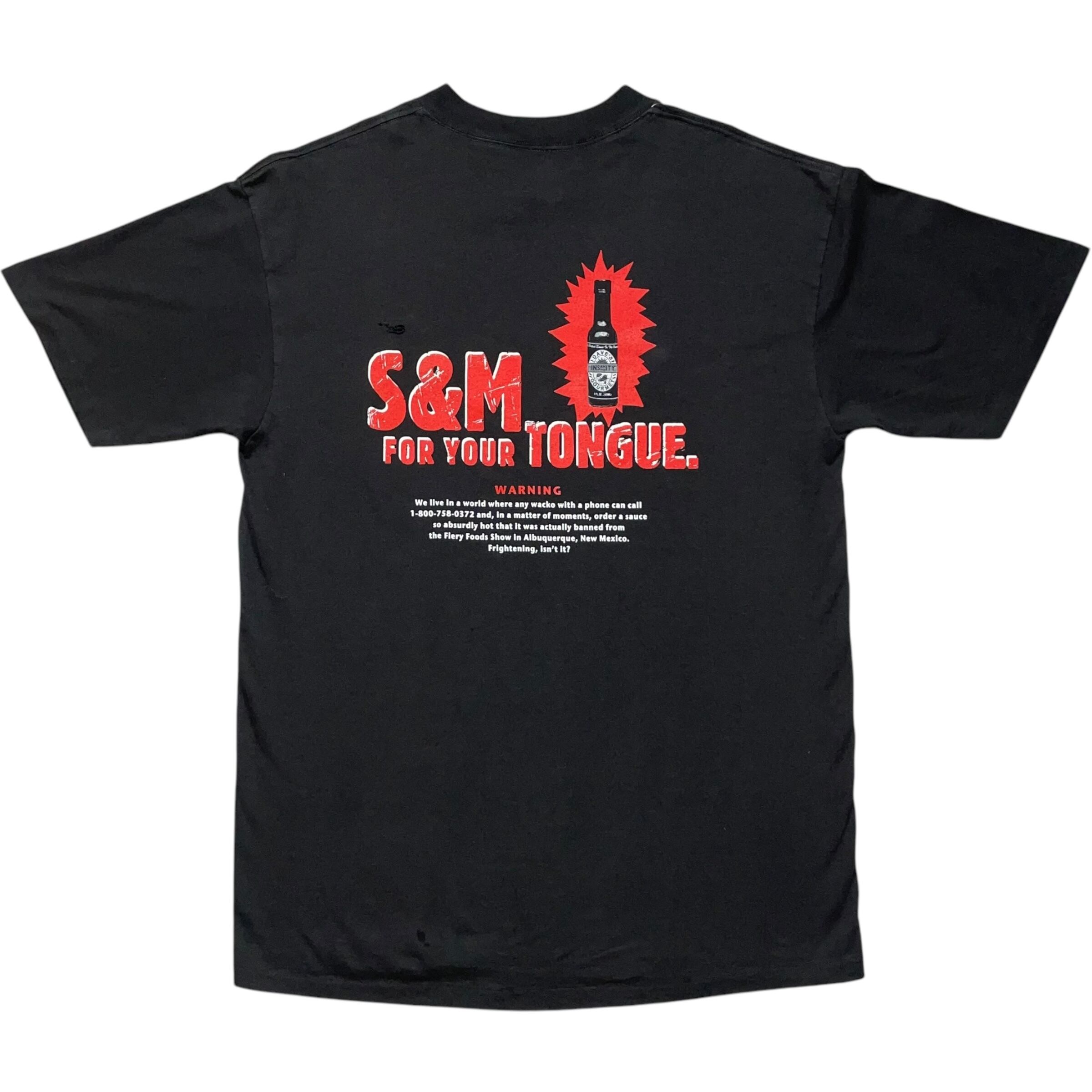 《L》 ONEITA オニータ Tシャツ 激辛ソース メッセージプリント ブラック 90年代 vintage no.7279