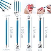 LOYELEY 粘土彫刻ツール 点描ツール 粘土 陶芸 道具 9本セット 18タイプ クレイ ツール クレイ丸棒 細工棒 丸 ヘラ シリコン筆 ドットペン ネイルアート 粘土ツール 趣味 DIY 粘土細工 粘土彫刻