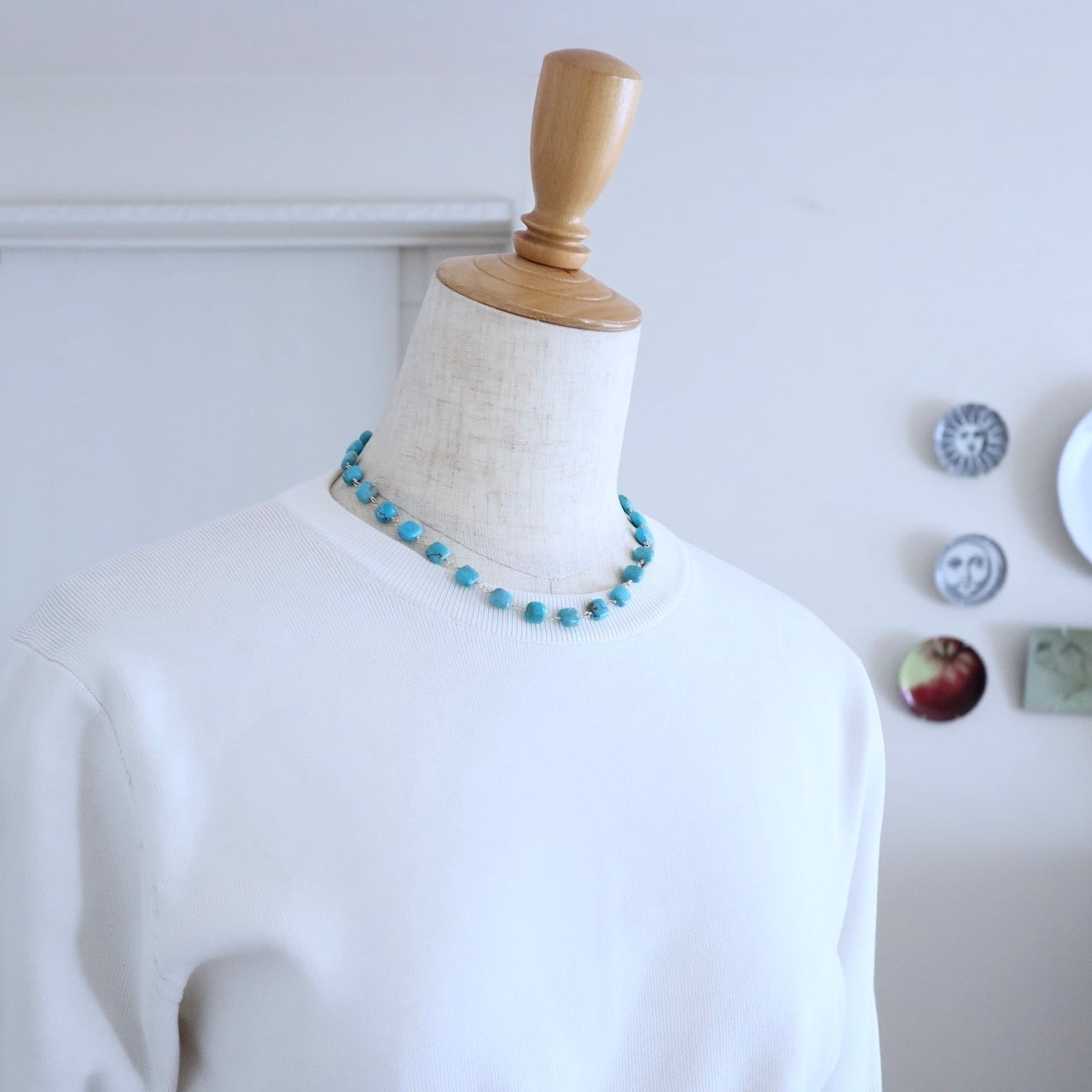 Square Tuquoise Necklase | koaniani