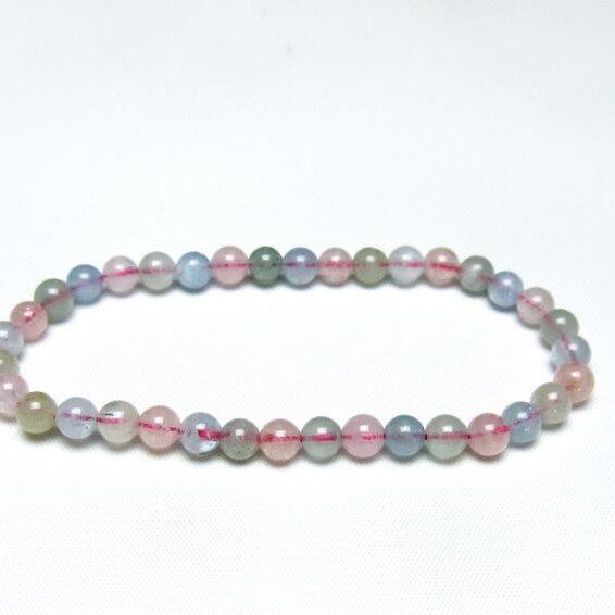 ミックスカラーベリル ブレスレット 5mm 一点物 メール便可 [M便 1/10] 111-48798