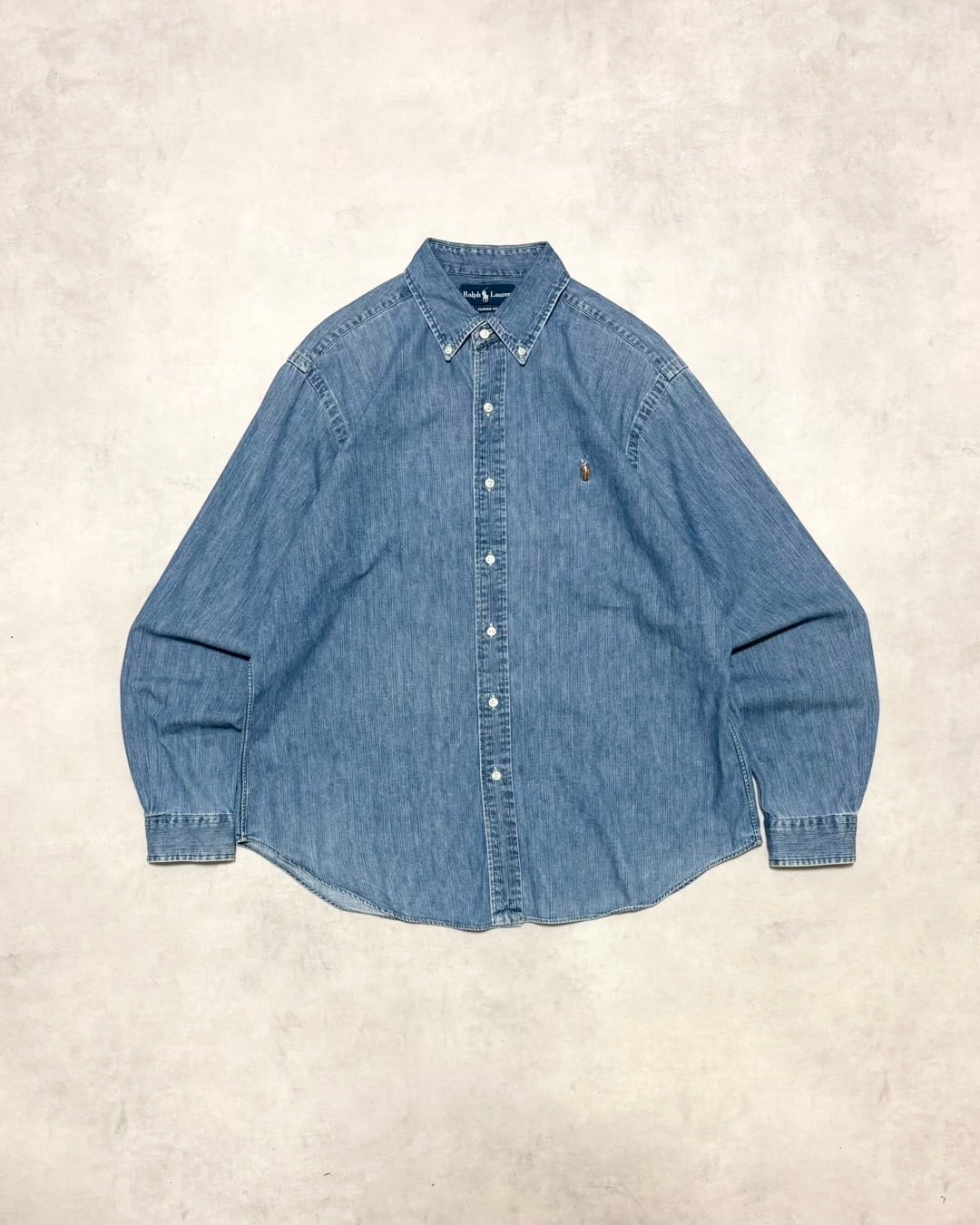 【VINTAGE】1990’s “Ralph Lauren” Denim Long Sleeve Button Down Shirt