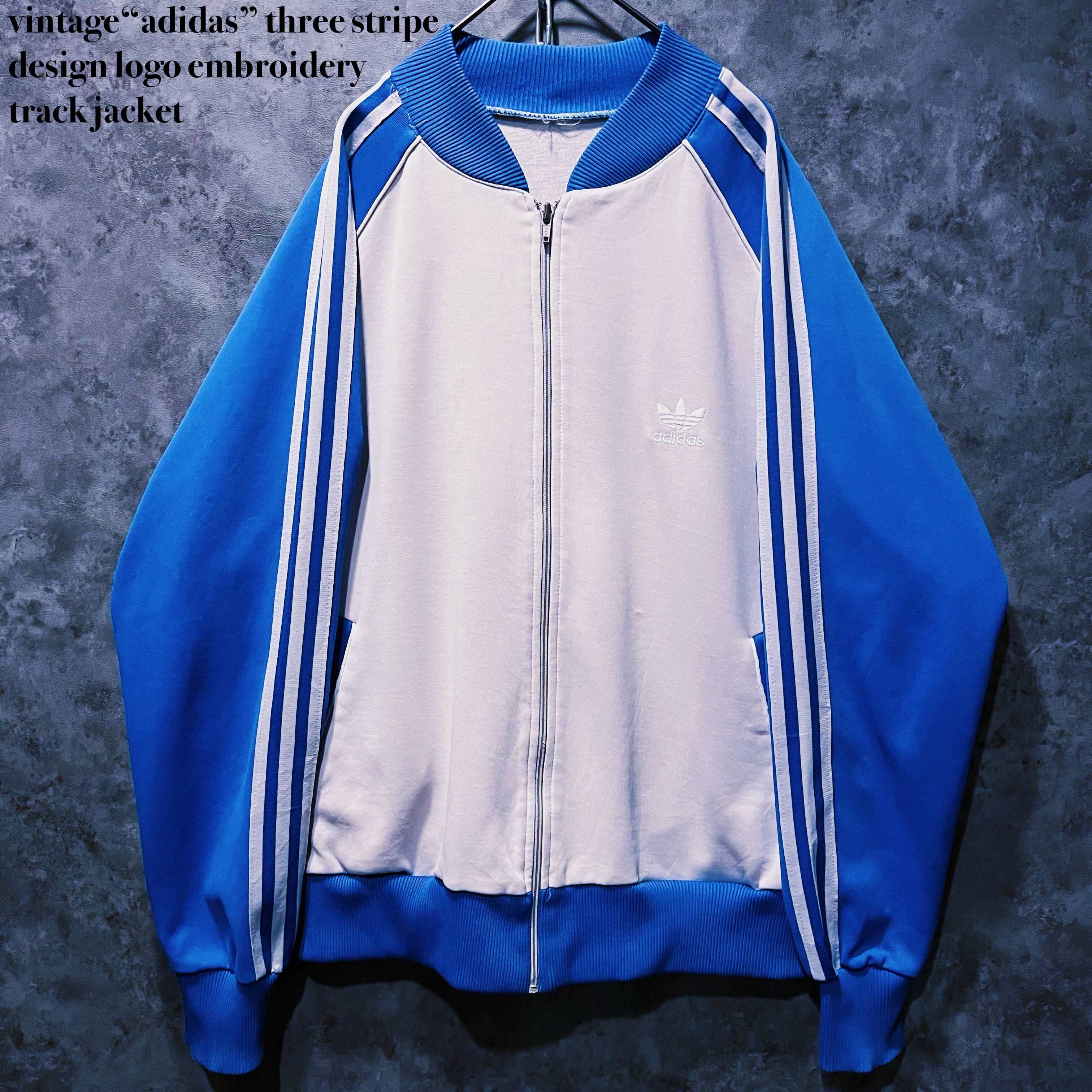 【doppio】vintage“adidas” three stripe design logo embroidery track jacket