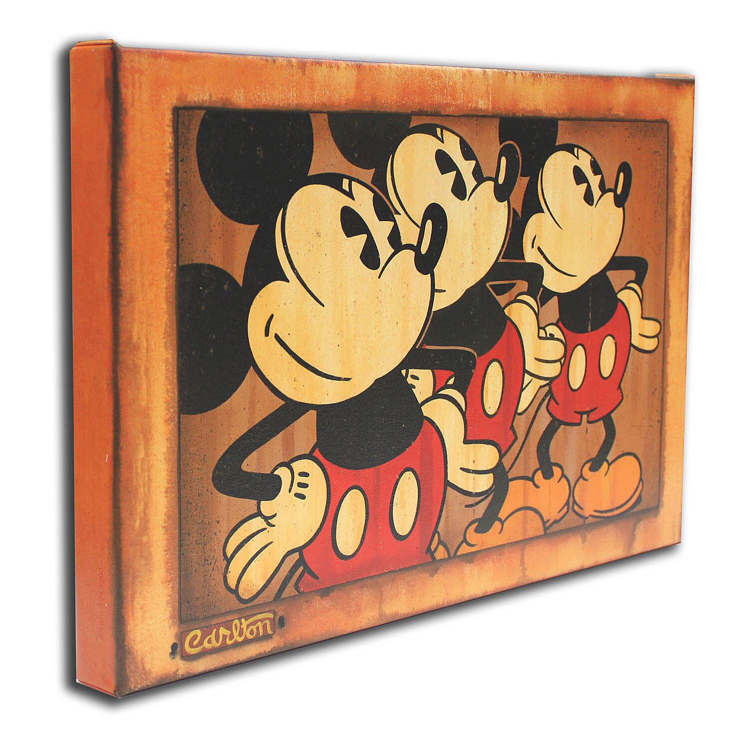 ディズニー絵画 ミッキーマウス スリー ビンテージ 作品証明書 展示用フック付 限定1500部キャンバスジークレ ディズニー絵画 ポスター