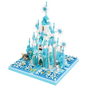 【在庫処分】LULUFUN ミニブロック 建物 氷の城 雪 おもちゃ ミニチュア お城 お姫様 ブロックセット 宮殿 組立キット 女の子 子供 大人 祝い 新年 ギフト 誕生日 クリスマス プレゼント 贈り物 可愛い