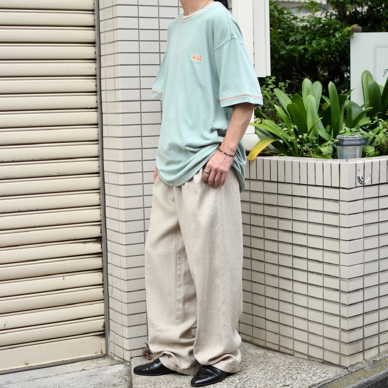 FAIRFAX 2tuck linen slacks ivory