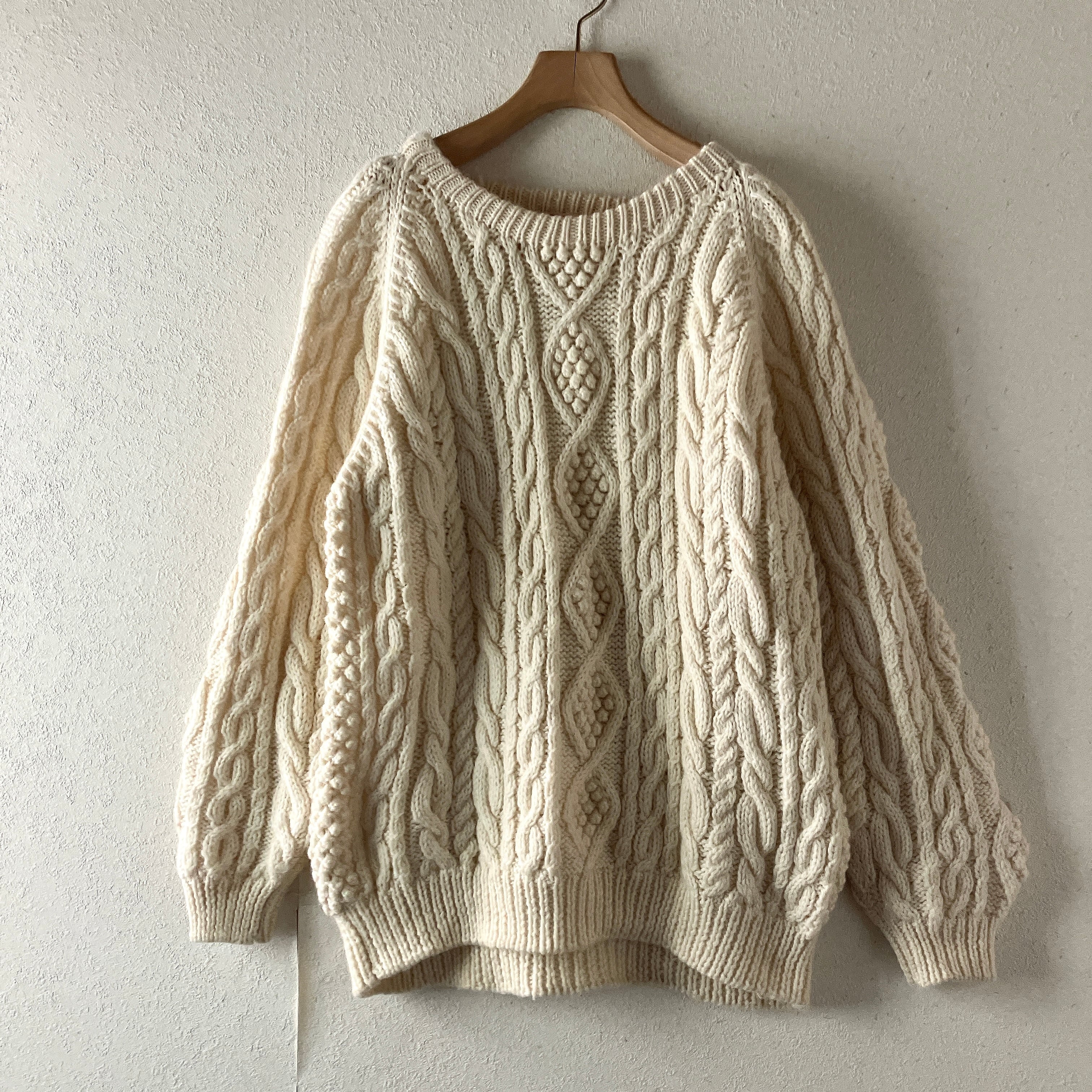 Lochie - ヴィンテージ  ニット 古着 ニット フィッシャーマン ニット ハンドニット ハンドニット フィッシャーマンニット アラン編み セーター ウール100