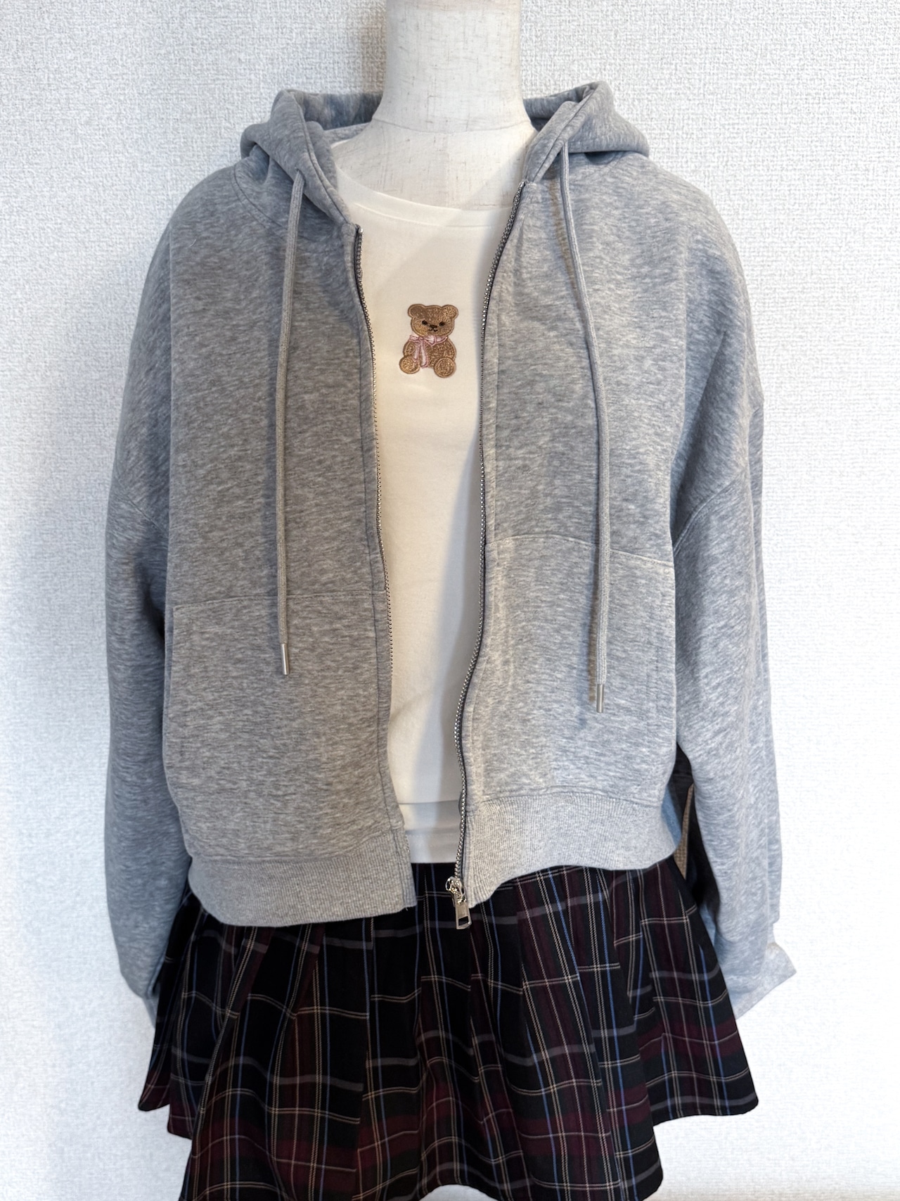 ルーズシルエットショートジップパーカー LK1884