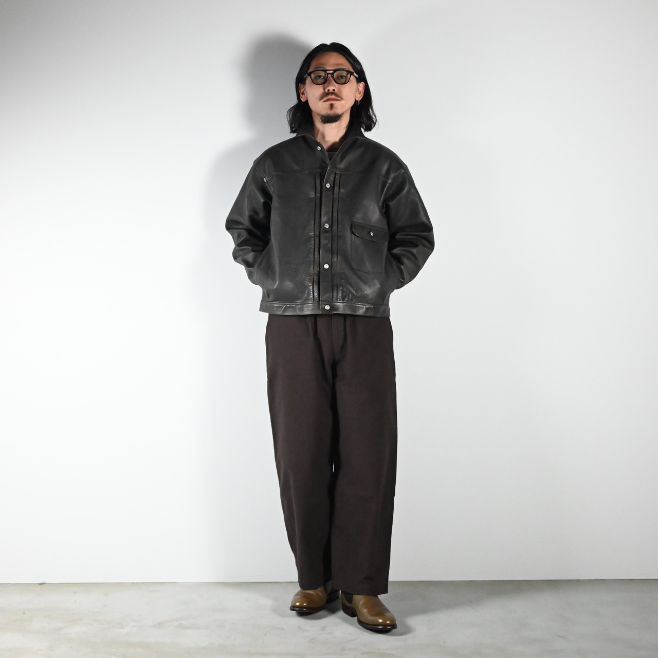 OLD JOE / PATINA HORSE-HIDE RIVETED JACKET