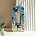 受注生産 iPhoneケース ロケットと青い星図の宇宙柄｜ロケットモチーフ RFSP073C