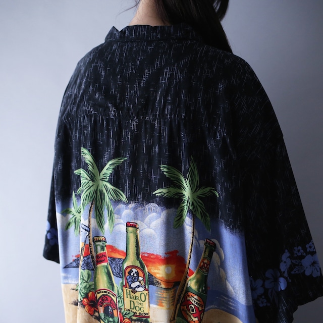 "BIG DOGS" XXX super over silhouette unique botanical pattern h/s shirt