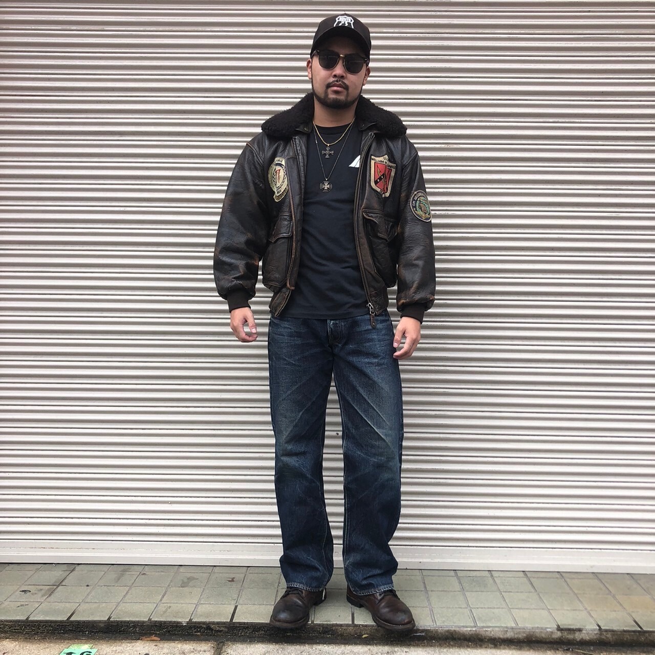 80s USNavy 米海軍 G-1 TOPGUN ワッペン レザー フライト 