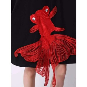 Goldfish Embroidery Dress / ゴールドフィッシュ エンブロイダリー ドレス ワンピース