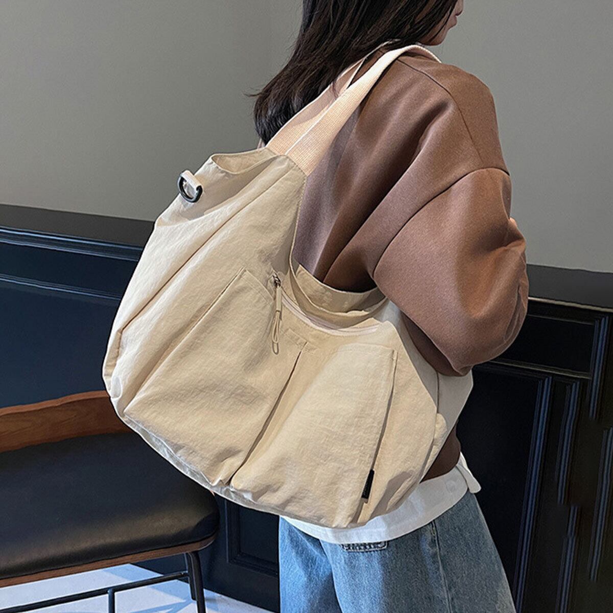 ナイロン トートバッグ 大容量 軽量 レディース メンズ 韓国 ショルダーバッグ 大人 カジュアル 通勤 通学 A4対応 ホーボーバッグ マザーズバッグ おしゃれ 大人可愛い 大人女子