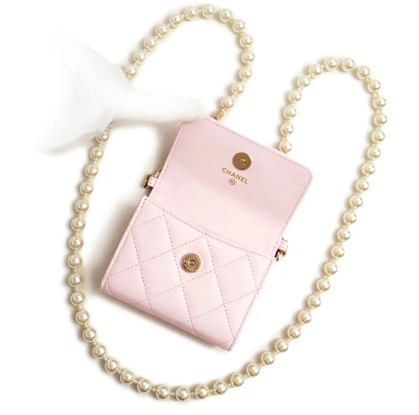 CHANEL シャネル マトラッセ ミニ パール チェーン ウォレット 