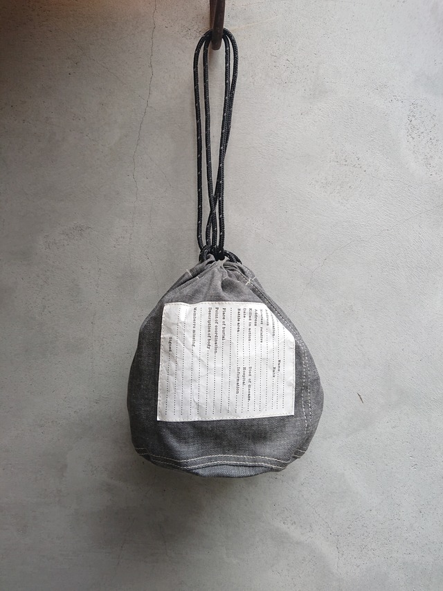 BAA COSTUME MFG. "PERSONAL EFFECTS BAG L" Vintage Gray Chambray