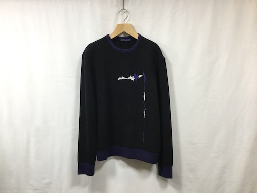 semoh”graphic jacquard knit black