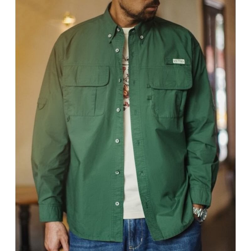 アメリカンレトロマルチポケットボタンダウンシャツ A19131