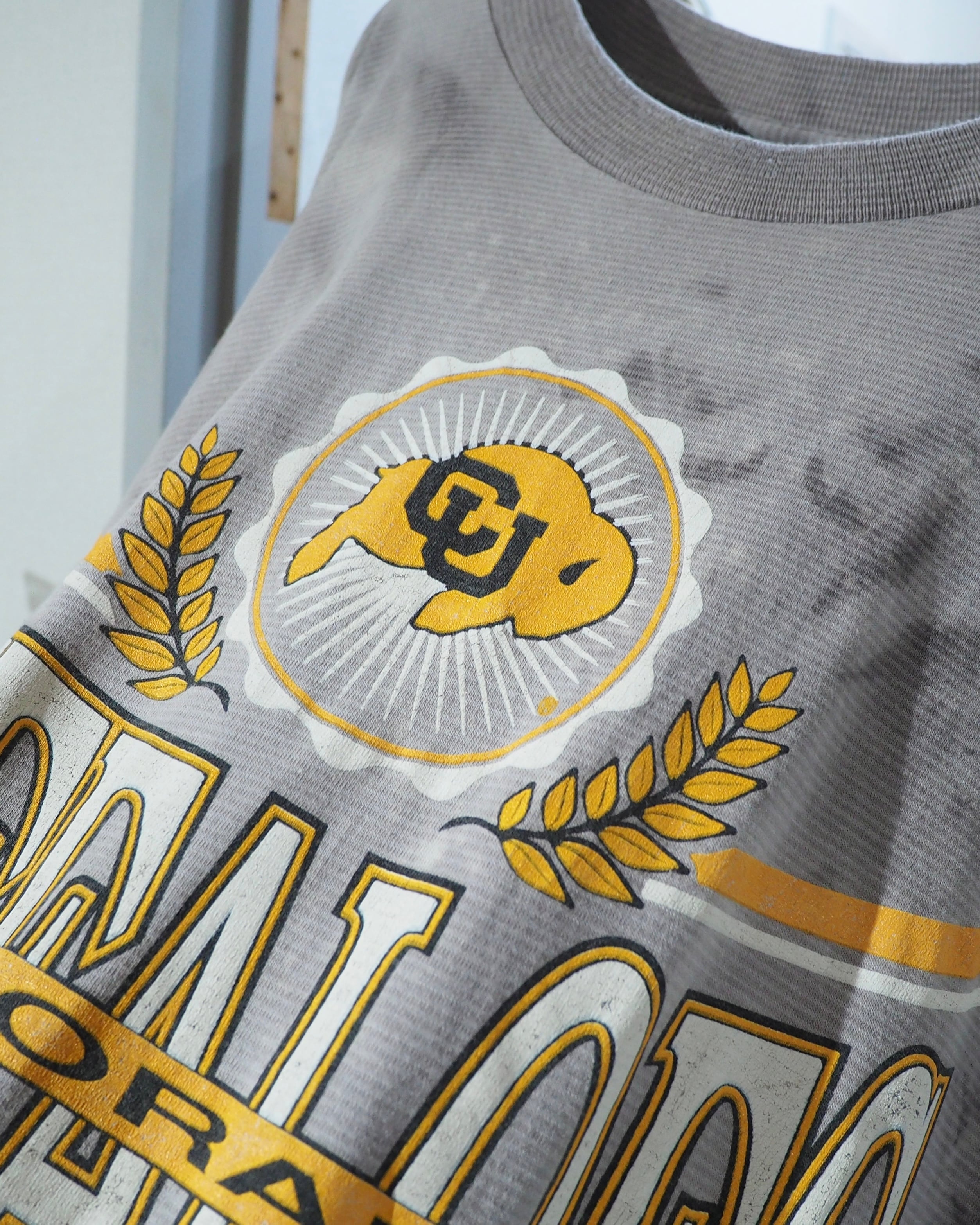 1990s " Made in USA - Colorado Buffaloes " printed × Over Dyed vintage loose Tee