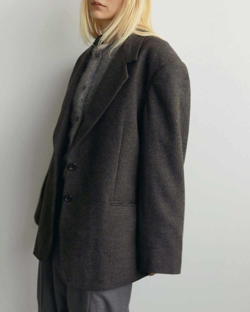 anuke】Herringbone Wool Jacket | GooROUGH