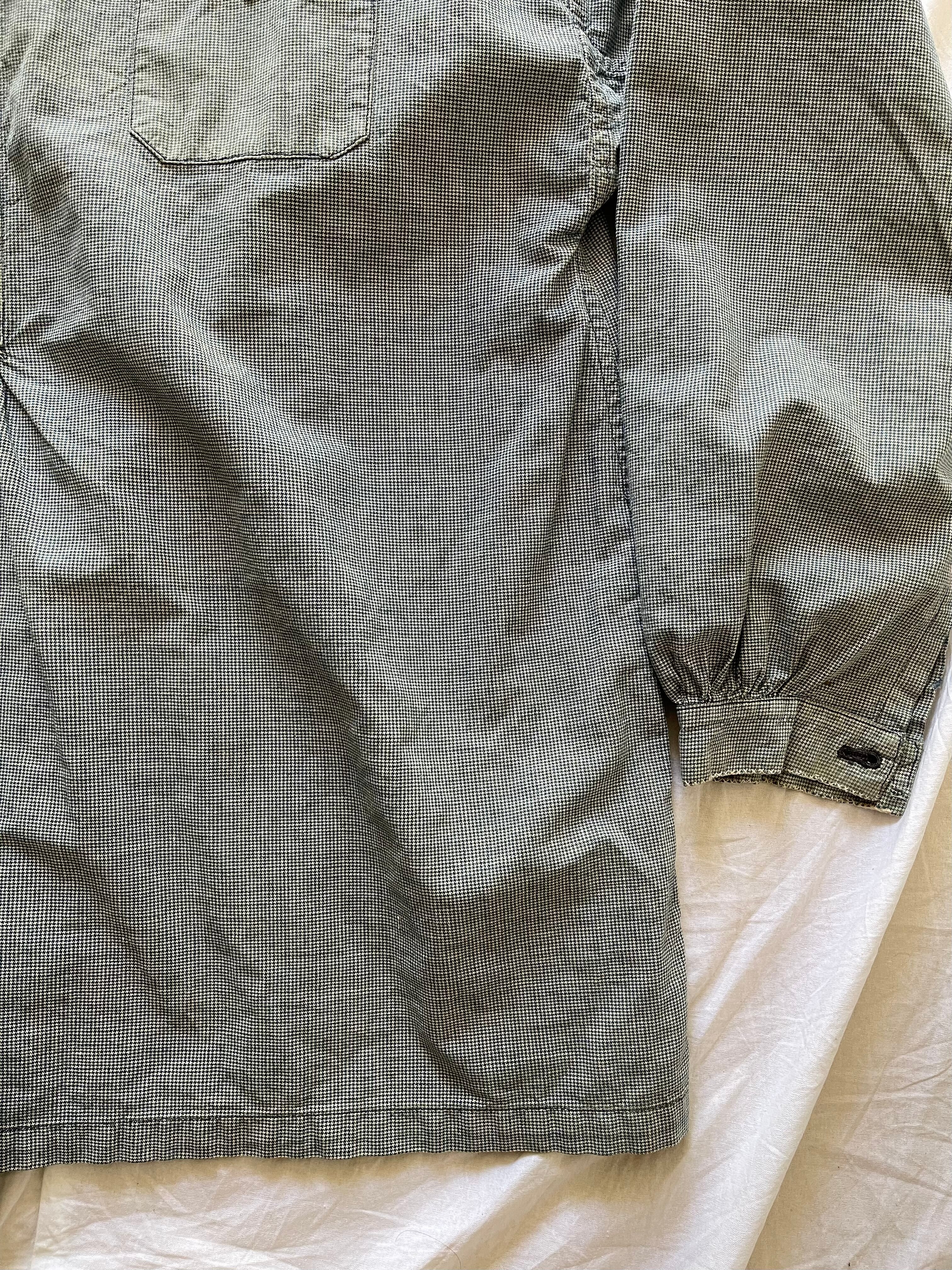 1930s French Vintage indigo houndstooth butcher smock | Le Coeur