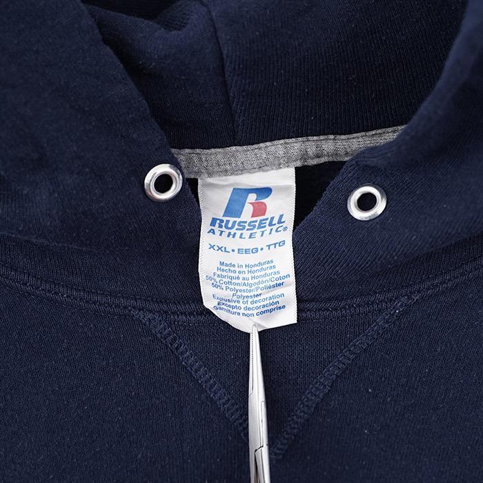 ラッセルアスレチック パーカー スウェット 無地 古着 2XL 紺 12591