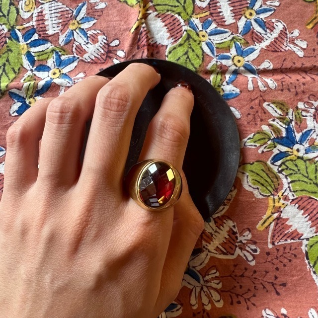 TOPANGA Jewelry  Red stone  ring　Size 17 20 23  レッドストーンリング　指輪　リング　赤　レッド　ストーン