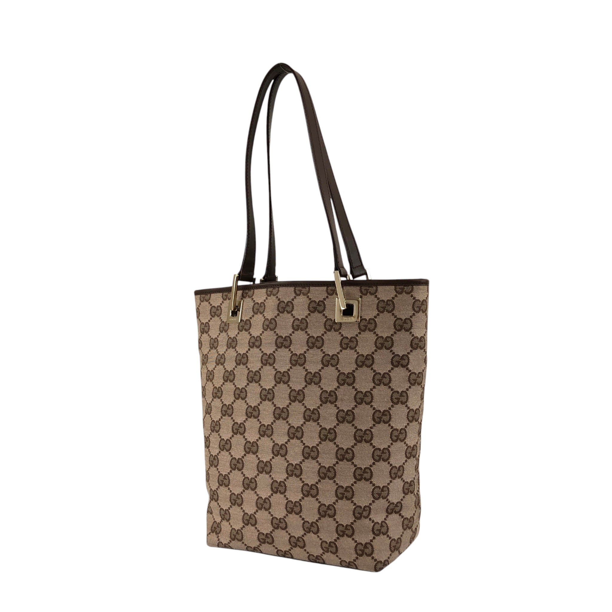 GUCCI グッチ GG ハンドバッグ ブラウン キャンバス トートバッグ