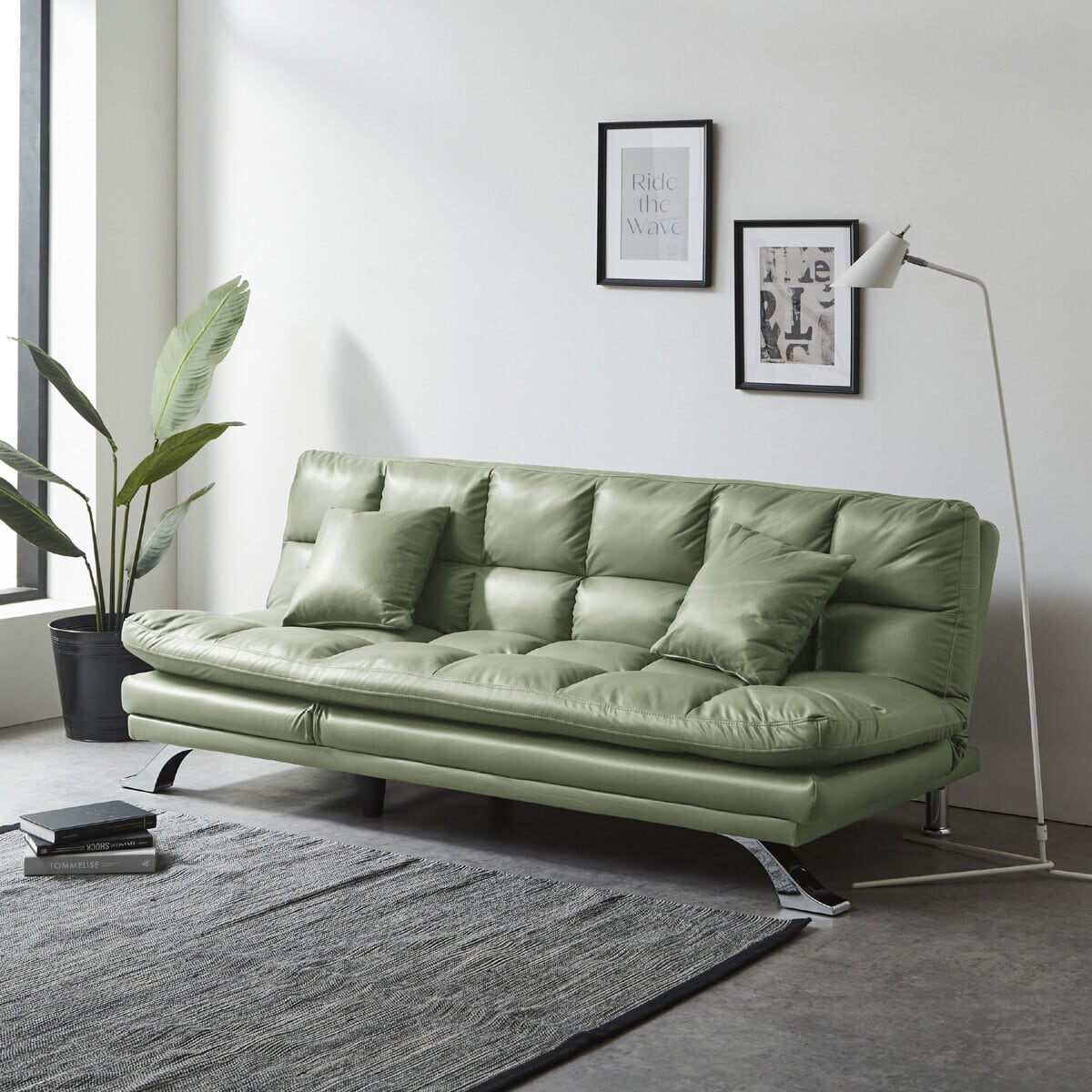 3Wayソファベッド！狭い部屋がデザイナーズ！（グリーン