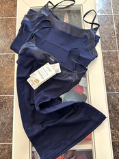OSCALITO　フィロスコッツィア・サテン胸元　キャミソール　ブルー　２サイズ