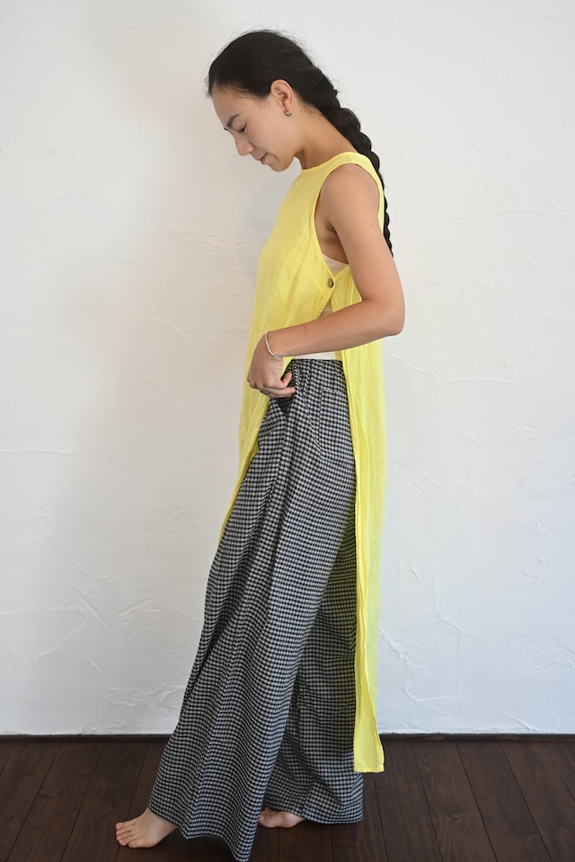 Handloom Cotton Check Wide Pants