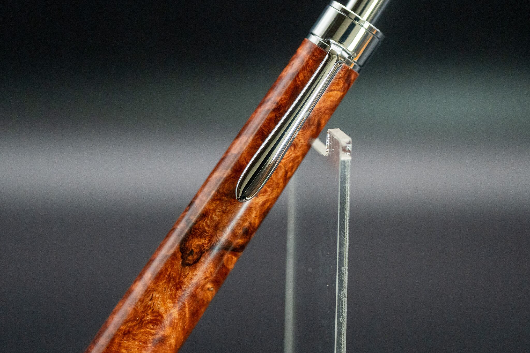 【朱色の銘木】 本花梨瘤杢 特上 silver MP