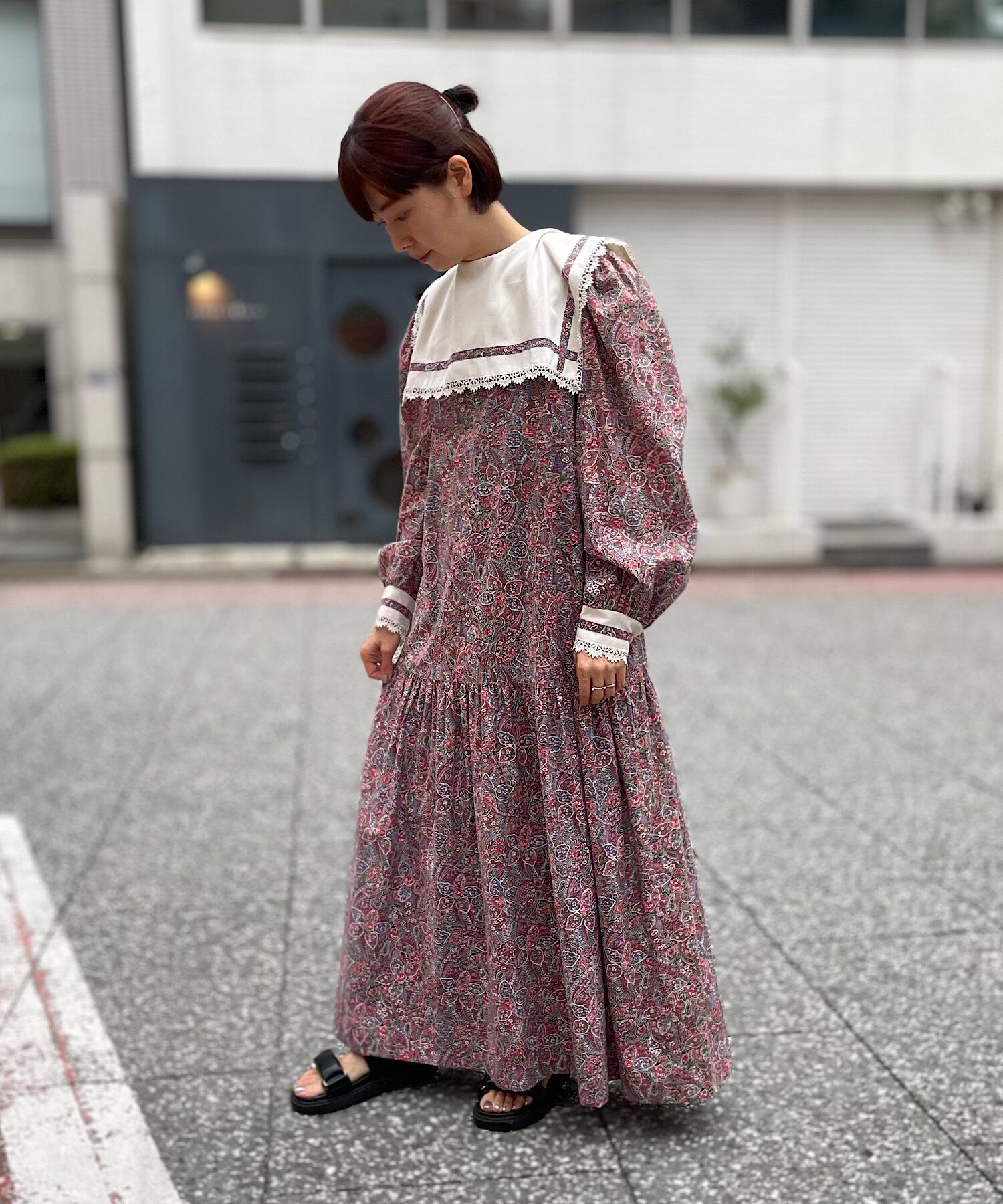 【送料無料】70's floral sailor dress(アメリカ製)